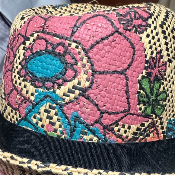 Roxy Woven Floral Patterned Fedora Hat - Picture 9 of 16